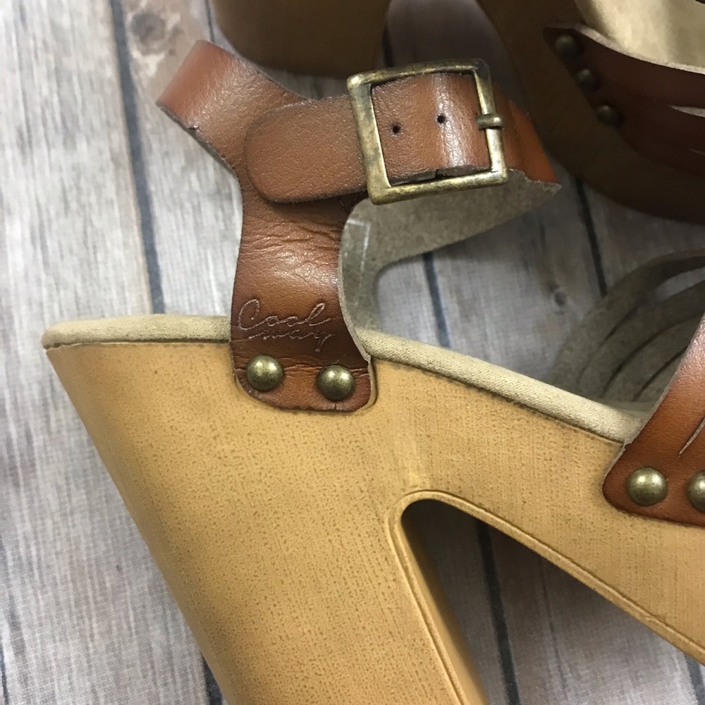 Coolway Platform Boho Brown Chunky Heels - Picture 5 of 6